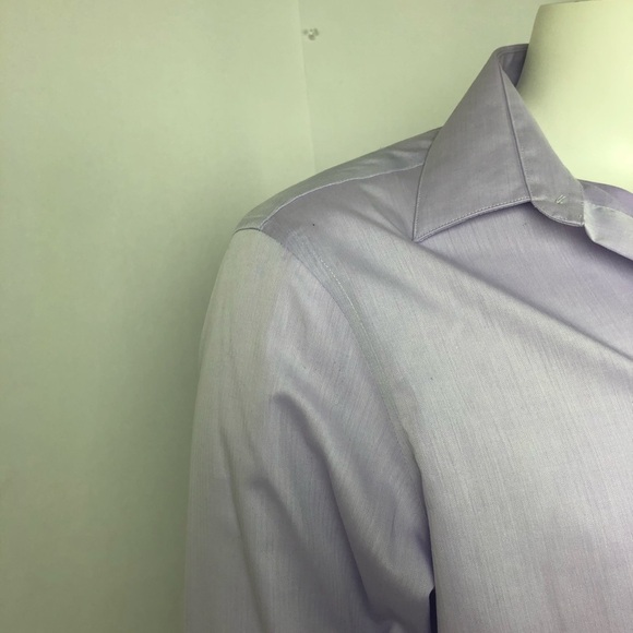 Calvin Klein CK Men's Shirt Slim Fit Non-Iron Long Sleeve Purple 16-23/24 Cotton - Picture 7 of 15